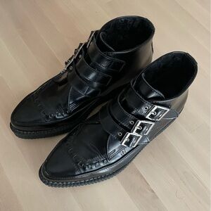 TUK 3 buckle pointed toe winklepicker boots